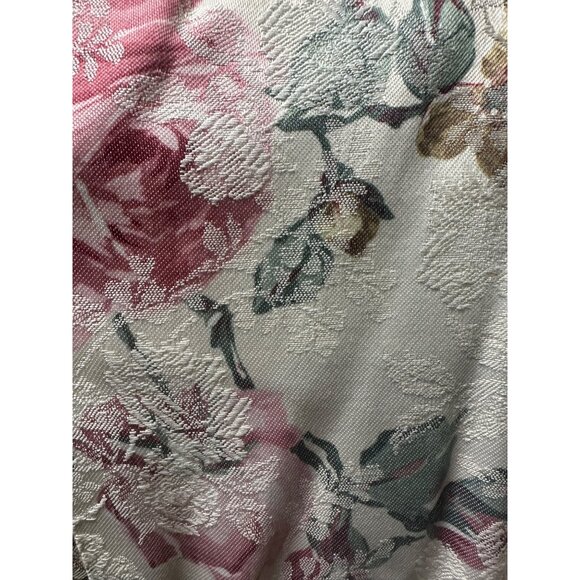 Vintage Late Edition Ltd White Floral Brocade Dress Size 6 Puff Sleeve Shoulder - Picture 6 of 8
